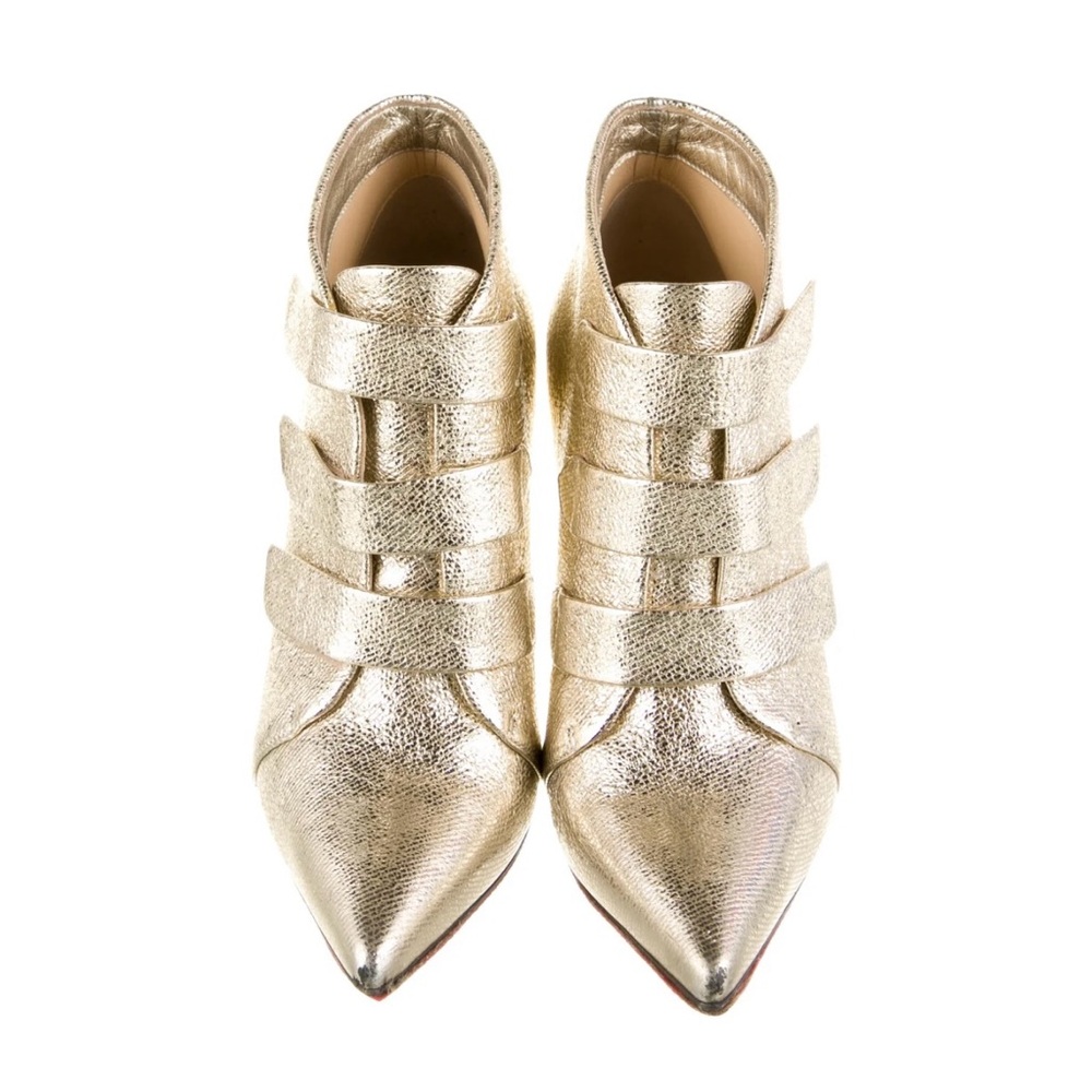 Christian Louboutin gold booties